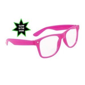 I GLOW Glasses HOT PINK Frame w CLEAR Lens California Classics Glow In The Dark